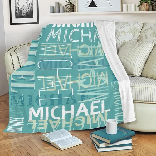 Vista 4 de Mantas personalizadas con nombre para niños y adultos, manta de franela personalizada con nombre para bebé, niña, niño, regalos personalizados