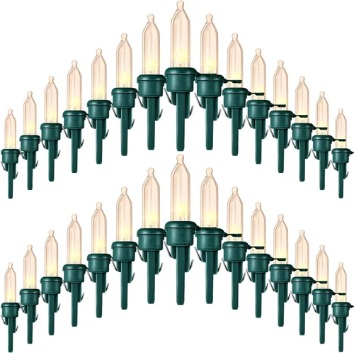 Vista 12 de Honoson 120 Piezas Bombillas LED de Repuesto de Navidad 3v Impermeables Bombillas de Luces LED a Granel para Decoraciones de Árbol de Navidad Base