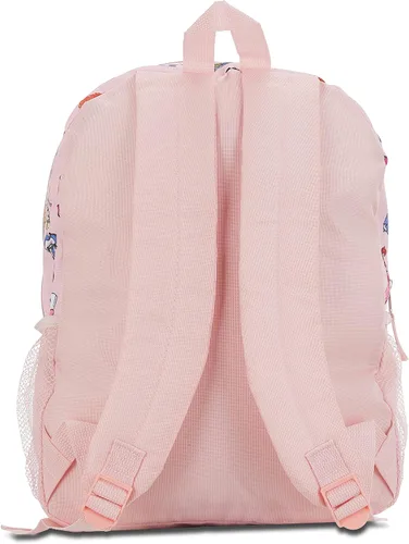 Vista 2 de Disney Mochila Princess Allover - Cenicienta Campana Tinker Blancanieves para toda la escuela para niñas niños y adultos Rosa Allover
