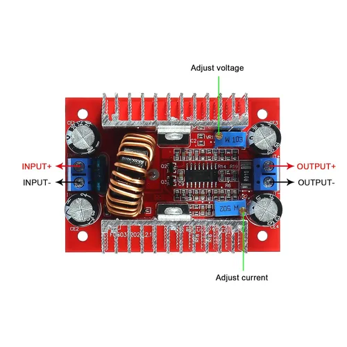 Vista 5 de 2 piezas CC 400W 15A Convertidor de incremento de voltaje con corriente constante Fuente de alimentación LED CC8.5V-50V a CC10V-60V Cargador