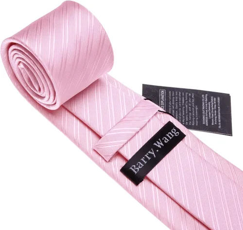Vista 47 de Barry.Wang Juego de corbatas para hombre, corbata de seda a rayas, tejido a cuadros, gemelos formales, negocios, boda