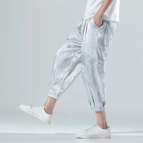 Vista 3 de Pantalones de vestir elásticos para hombre, pantalones de correr ajustados con cremallera, pantalones deportivos para hombres altos, los mejores