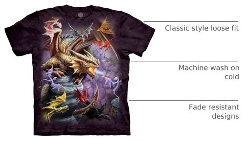 Vista 3 de The Mountain Camiseta unisex Flight of Dragons - Dragon Clan