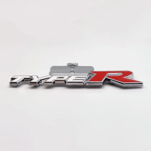 Vista 3 de Emblema de rejilla frontal con logotipo de metal cromado, tipo 3D, repuesto de automóvil para vehículo universal (blanco)