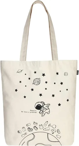Vista 21 de Ecoright - Bolsa de mano para mujer con cremallera, bolsa de mano pequeña, bolsa de lona, bolsa de algodón reutilizable para playa, comestibles