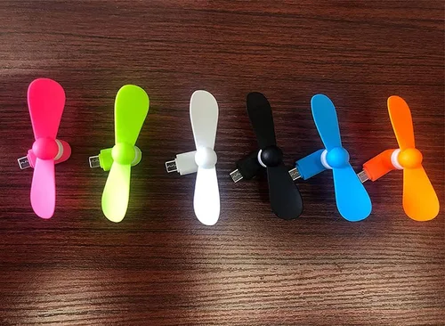 Vista 3 de Mini ventilador de teléfono celular, ventilador 2 en 1 compatible con iPhone, iPad, teléfono inteligente Android, tableta, colorido y potente