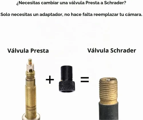 Vista 2 de Presta to Schrader - Adaptador de válvula para bicicleta, neumático de válvula Presta inflado con compresor de aire o bomba de bicicleta regular, 6
