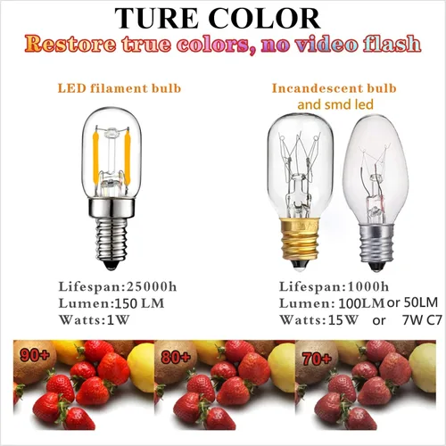Vista 6 de LiteHistory E12 1 vatio igual 15w bombillas de luz nocturna 150lm lámpara de sal del Himalaya bombilla 2700K t22 t7 bombilla LED paquete de 2