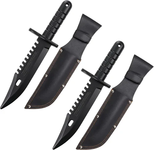 Vista 7 de Lasnten - Juego de 2 cuchillos falsos para entrenamiento Karambit con funda for Beginner Plastic Airsoft Knife Trainer Tool for Halloween Props