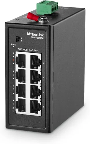 Vista 9 de MokerLink Interruptor PoE industrial de 5 puertos Gigabit con batería solar UPS, entrada DC9V-54V a salida DC48V, IEEE802.3af/at PoE, tamaño mini