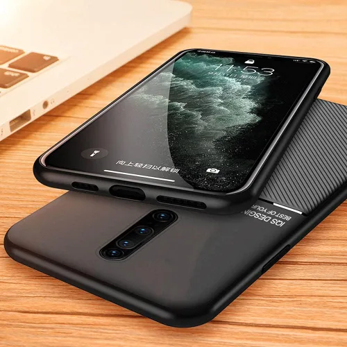 Vista 3 de Kepuch Mowen Funda Cubierta Parachoques Placa De Metal Incorporada Para Xiaomi Redmi K30/K30i/Poco X2 - Negro Mowen-Negro