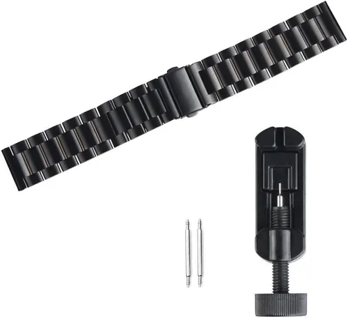 Vista 5 de Compatible con Withings Smartwatch Bands, Lamshaw 0.709 in, 0.787 in, acero inoxidable, correa de repuesto de metal para hombres y mujeres