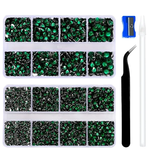 Vista 15 de 10400 diamantes de imitación beige, cristales de resina de gelatina para uñas, cristales de bricolaje con parte trasera plana no termoadhesivos