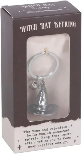 Vista 6 de Ebros Gift Juego de 2 adornos novedosos Wicca Ocultista Negro Magia Hechicero Sombrero Decorativo Mini Aleación Metal Llavero Llavero Llavero Con