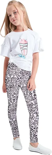 Vista 3 de LUOUSE - Leggings elásticos para niñas, pantalones deportivos para niños, longitud al tobillo, 3 paquetes de 4 a 13 años