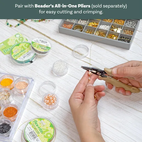 Vista 5 de The Beadsmith Flex-Rite - Alambre de acero inoxidable recubierto de nailon Transparente: 30 pies