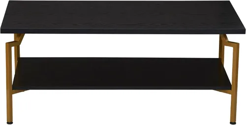 Vista 5 de Household Essentials Mesa de centro rectangular de hierro negro y oro