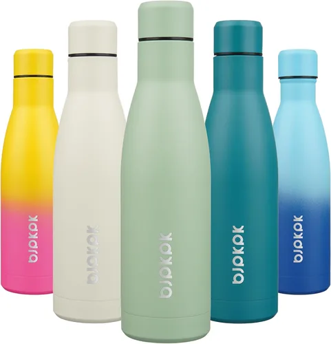 Vista 100 de [Usado] BJPKPK Botella de agua pequeña aislada de 12 onzas, frasco a prueba de A-azul
