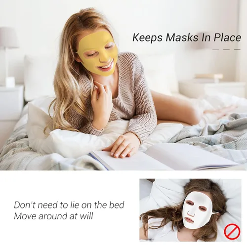 Vista 3 de Maitys 5 piezas de mascarillas faciales de silicona reutilizables para mujeres, mascarilla facial hidratante antiarrugas, cubierta para prevenir