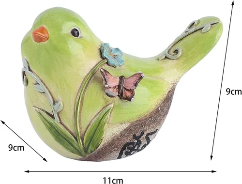 Vista 5 de KLKCMS Mini figuras en miniatura de animales de pájaros, escultura coleccionable, estatua de pájaro de resina, adorno para exteriores, hogar