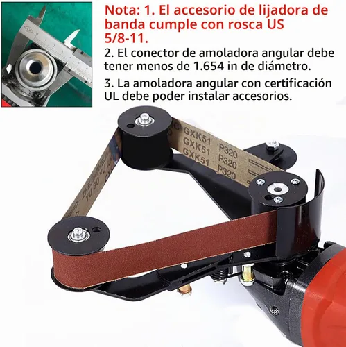 Vista 3 de Lijadora de banda Accesorio Amoladora YSJWAER - Adaptador Amoladora angular Accesorio de lijado Pulidor 5/8-11 Rosca