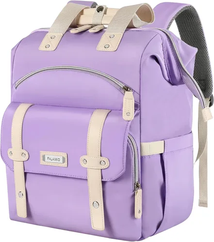 Vista 21 de Mochila para portátil para mujer, para trabajo de doctoras, profesoras, enfermeras, de 15.6 pulgadas, mochila universitaria de apertura amplia