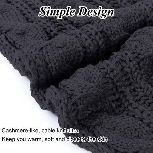 Vista 2 de Women And Mens Winter Thick Cable Knit Wrap Chunky Long Warm Scarf