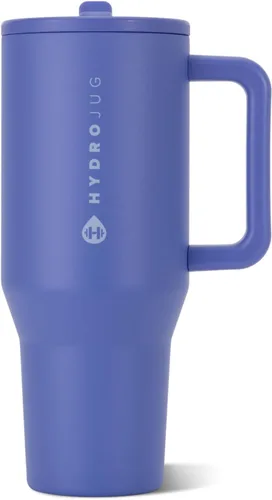 Vista 66 de HydroJug Traveler - Botella de agua de 40 onzas con asa y pajita abatible - Cabe en portavasos, vaso resistente a fugas - Reutilizable, aislado