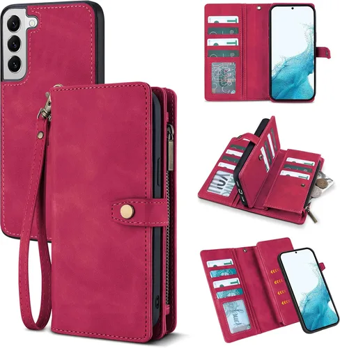 Vista 32 de TwoHead - Funda tipo cartera para Samsung Galaxy S22, 11 tarjeteros, color negro Sueño Negro