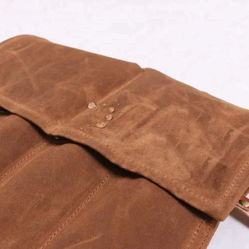 Vista 4 de Rollo de cincel, bolsa enrollable de herramientas de lona encerada, funda de transporte de cincel, bolsa de soporte de llave, organizador de 4