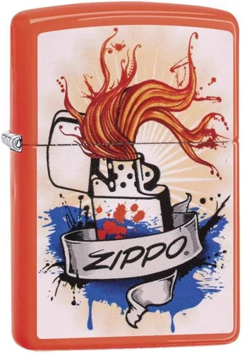 Vista 32 de Zippo Encendedor de bolsillo con diseño de patrón de 540 colores que brilla en la oscuridad Logotipo de 540 colores que brillan en la oscuridad
