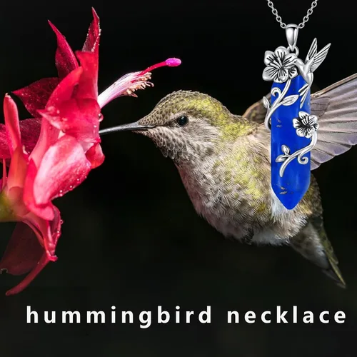 Vista 7 de Plesitep Collar de colibrí de plata de ley con colgante de pájaro para mujeres, niñas y mamá