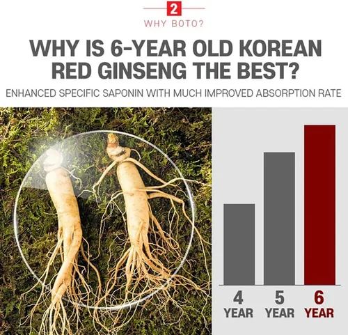 Vista 4 de BOTO 6 Year Korean Red Ginseng Extract Pure Stick Gold Korean Herbal Drink Stick 30 Sachets.
