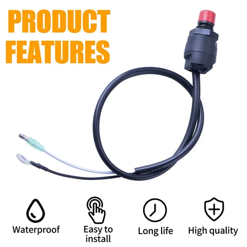 Vista 4 de Cordón universal fuera de borda para motor para matar el motor con interruptor de parada urgente/cordón de seguridad, 2 piezas compatible