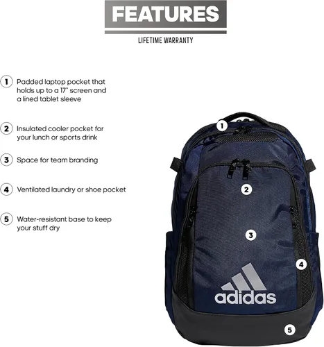 Vista 2 de adidas 5-Star Team - Mochila unisex para adulto