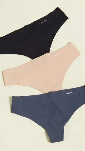 Vista 2 de Calvin Klein Tanga invisible QD3558 para mujer (3 unidades), SpeakeasyCaramelo claroNegro