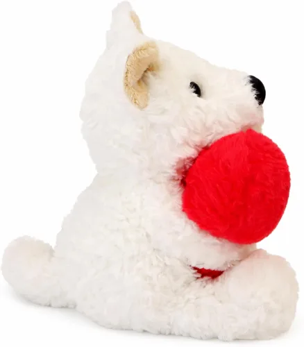 Vista 3 de Juguete de peluche suave de 10 pulgadas para el día de San Valentín, West Highland con corazón rojo, bonito regalo romántico para novia, esposa
