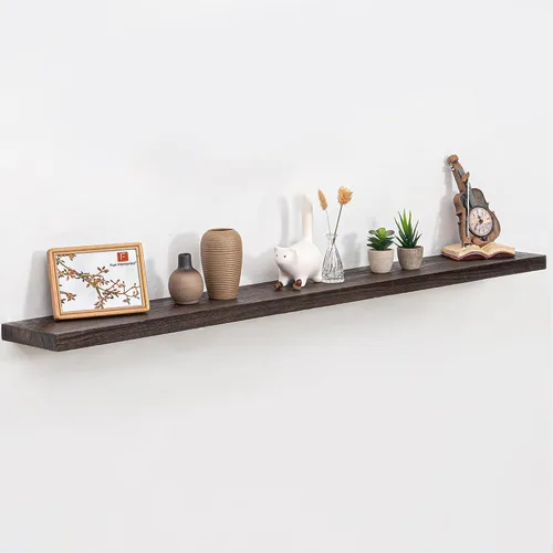 Vista 64 de Estantes flotantes para decoración de pared, estantes rústicos de madera recuperada de 24 x 8 pulgadas, estantes de montaje en pared resistentes