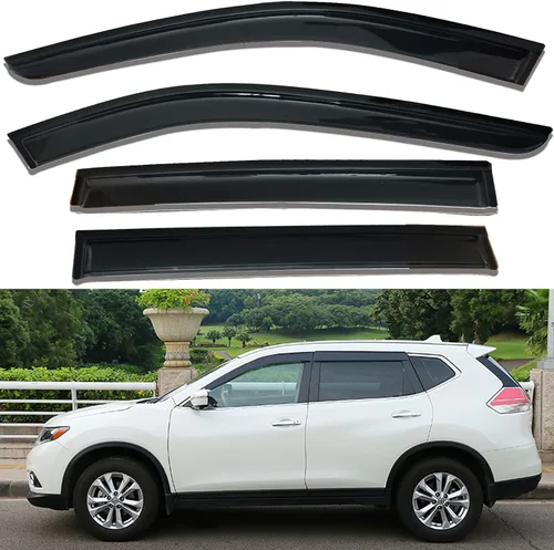 Vista 2 de Protector de lluvia solar para ventana de ventilación para Nissan Rogue 2014-2020, deflectores de viento (no compatible con Select & Sport)
