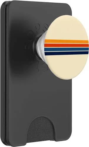 Vista 7 de PopSockets Grip y soporte para teléfonos y tabletas multicolor con diseño de rayas retro, Negro