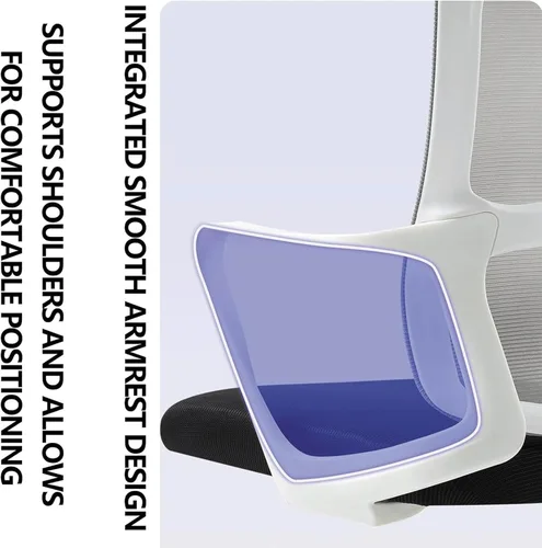Vista 6 de Ergonomic Computer Desk Office Chair with Latex Cushion and Backrest - Comfortable Adjustable Gaming Chair for Work, Study and Relaxation in