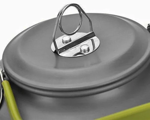 Vista 5 de LIXADA Hervidor de camping 0.8L/1.2L/1.6L para agua hirviendo, tetera de té tetera de aleación de aluminio con mango de silicona bolsa de transporte