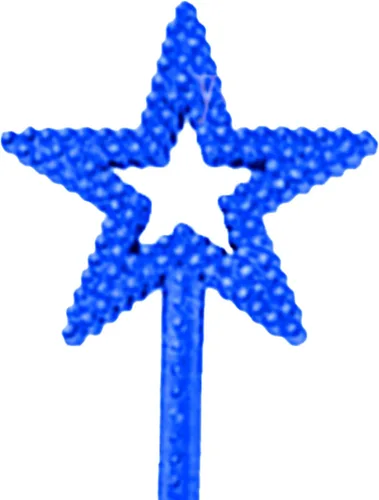 Vista 5 de MYUBWTF Varita mágica de plata de 13 pulgadas con forma de elfo y estrella de ángel Azul