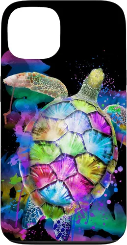 Vista 7 de Rainbow Turtle Design Colorful Turtle Print Sea Turtle Shell Case for iPhone 17