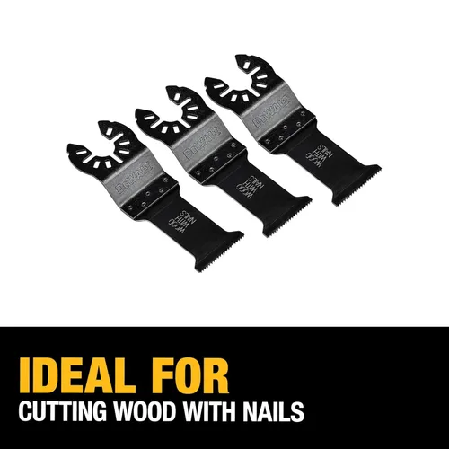 Vista 3 de DEWALT Hoja oscilante de titanio para herramientas de madera con clavos, 1-1/4 pulgadas, paquete de 15, (DWA4203-3)