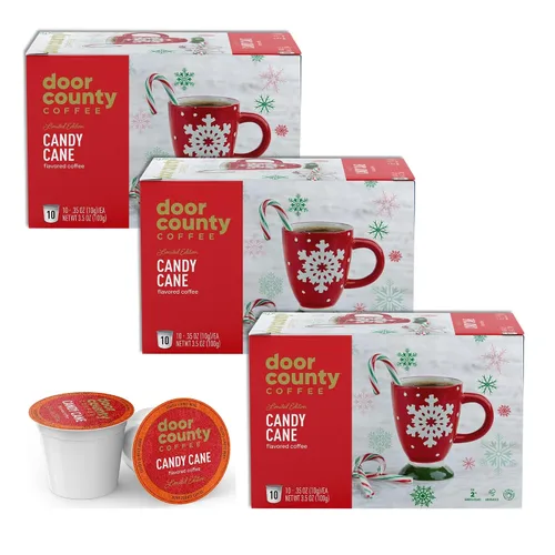 Vista 28 de Door County Coffee Café Molido con Sabor a Toffee de Almendra - 10 Tazas de Una Sola Porción - Tostado Medio - 100% Arábica Especial - Gourmet