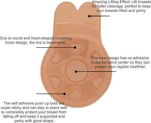 Vista 2 de Sujetador adhesivo Push Up Sticky Bra Cinta de elevación instantánea Silicona Backless Pezón Cubierta para las mujeres
