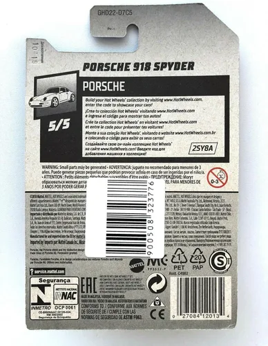 Vista 2 de Hot Wheels 2020 Porsche 918 Spyder, azul 94/250
