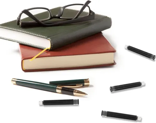 Vista 4 de Black Fountain Pen Refills with Ergonomic Design, Plastic Material, Easy to Install Ink Cartridges for Students Stationery and Convenient Writing