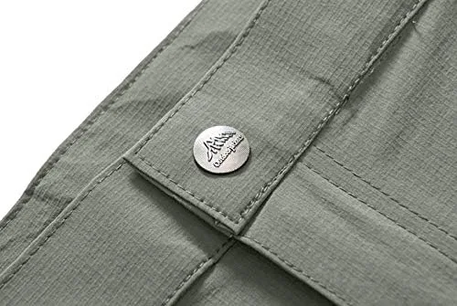 Vista 5 de TBMPOY Pantalones de senderismo y montaña, ligeros, impermeables, con cinturón, secado rápido, para hombres
